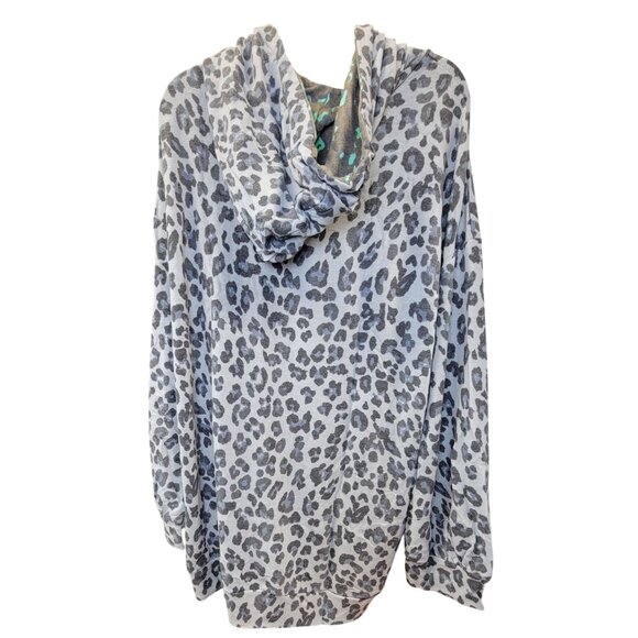 White Birch Hoodie Pullover Leopard Lightweight Sweatshirt Womens 1X New in Bag - Picture 2 of 10